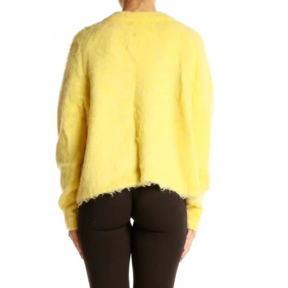 Madewell Brushed V-Neck Sweater Size S Heather Lemon Pullover Alpaca Wool - Picture 6 of 10
